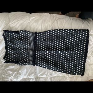 Tory Burch polka dot midi dress (navy, size 4)